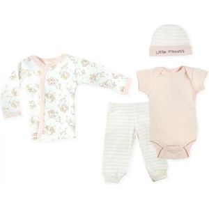 Soft Touch Kledingset Bunny Meisjes Polyester Wit/roze 5-delig