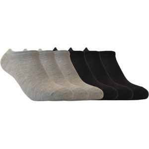 6 paar Sneakersokken - Grijs/Zwart - 35/38