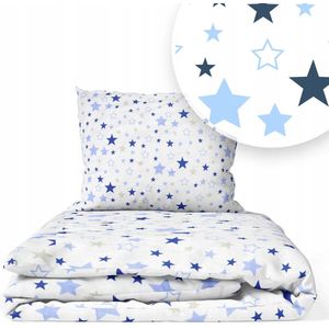 Kinderbeddengoed met vulling 90x120 cm - Sterren Blauw