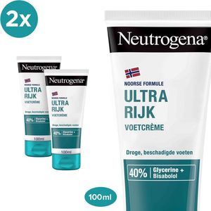 Neutrogena Hydraterende Voetcrème - Noorse Formule - voetencrème voor zeer droge en beschadigde voeten - klovenzalf - 2 x 100 ml