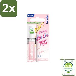 Labello –Caring Lip Oil – Clear Glow – 5,5 ml - Voordeelverpakking - 2 stuks - Lippenbalsem - Lipolie