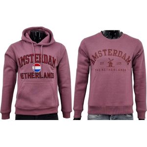 Hitman - 2-Pack - 1 x Hoodie en 1 x Sweater - Katoen - Amsterdam Souvenirs - Paars - Maat XL