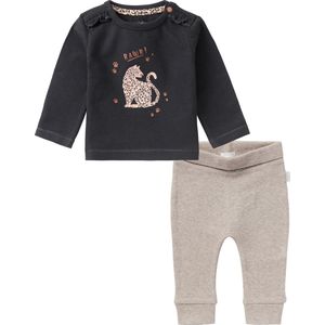 Noppies - Kledingset - 2delig - Broek Naura Taupe - Shirt Roedtan Phantom - Maat 56