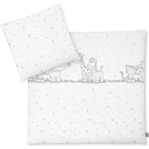 Babybeddengoed 100% katoen, standaard 100 door Oeko-Tex, Gr. 80x80 + 35x40 cm, jungle band