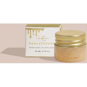 HG Honeylicious Lip Scrub met Honing - Honingraat Lippenbalsem & Exfoliator - Hydraterende Lipverzorging voor Zijdezachte, Gladde & Stralende Lippen - Lipgloss Effect - Perfect Kerstcadeau voor Haar - (20 ml)