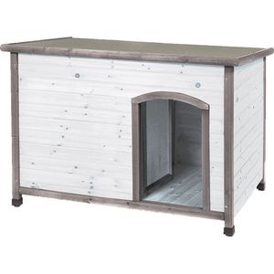 Duvo+ Hondenhok Balto 3 cottage - Grijs/Wit - 116 x 76 x 82cm