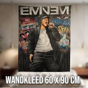 Allernieuwste.nl® Wandkleed Rapper Eminem - Hiphop Rap Artiest - Slim Shady - Kleur - 60 x 90 cm