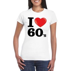 I love 60's t-shirt wit dames - sixties kleding XL