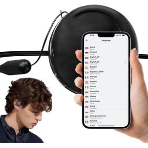 Goodivery® - Vertaal Apparaat - Vertaler - Vertaalapparaat - Vertaalcomputer - 75+ Talen - Pro Headphones Translator - Draadloze Vertaling met Hoge Precisie - Paars