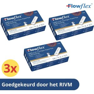 Zelftest - Covid-19 - Corona zelftest - Corona Covid sneltest FlowFlex 3 stuks (SARS, RIVM goedgekeurd)
