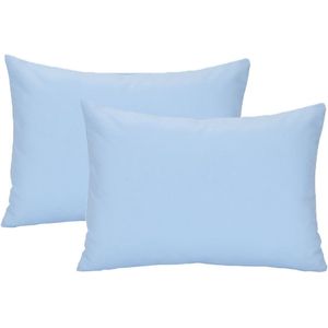 Tweedelige kussensloopset voor baby en peuter - kussensloop voor peuter - reiskussensloop - zacht en ademend envelopdesign - unisex - beddengoed - wieg - 49 x 36 cm - machinewasbaar -Blauw