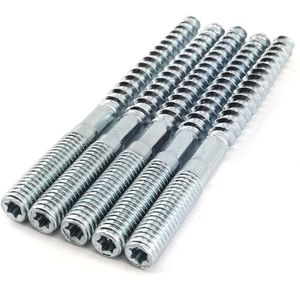 Stokschroeven met Centrale Sleutelgeleiding - 5 Stuks - Wandmontage - Staal 8x80