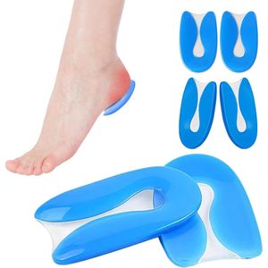 3 paar gelzolen voor schoenen, gelzolen, orthopedische inlegzolen, hielsporen, U-vormig, grote inlegzolen voor mannen en vrouwen (maat 40-45, 11 cm * 7 cm)