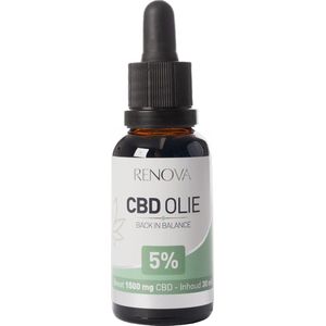Renova CBD olie 5% 30ml - 1500mg CBD - 225 druppels - cannabidiol - cbd oil - wietolie - hennepolie - cannabis olie - 0,0% THC olie