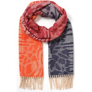 Warme Sjaal Dierenprint - 180x70 cm - Blauw Rood Oranje