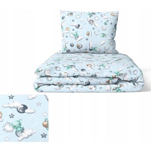 Kinderbeddengoed 100x140cm 2-delig, 100% Katoen, Blauw UFO
