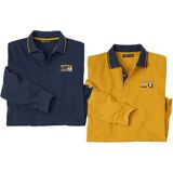 ATLAS FOR MEN - Set van 2 Winter piqué poloshirts - M