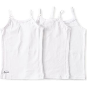 Little Label Ondergoed Meisjes - Hemd Meisje Maat 170-176 - Wit - Zachte BIO Katoen - 3 Stuks - Onderhemd Wit - Voordeelset