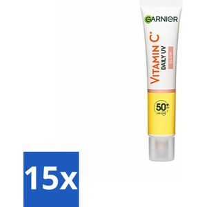 Garnier - SkinActive - UV Fluid - Vitamine C - Anti-Pigmentvlekken - SPF 50+ - 40 ml - Bulkverpakking - 15 stuks