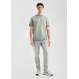 T-shirt - Gewassen Gestreept - Normale Pasvorm - Katoenmix