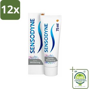 Sensodyne - Tandpasta - Gentle Whitening - Milde Reiniging - 75 ml - Voordeelverpakking - 12 stuks - Tandpasta - Gevoelige tanden