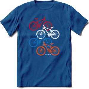 Amsterdam Bike City T-Shirt | Souvenirs Holland Kleding | Dames / Heren / Unisex Koningsdag shirt | Grappig Nederland Fiets Land Cadeau | - Donker Blauw - XL