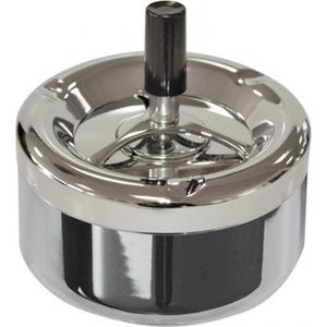 Ronde draaiasbak/drukasbak chroom 13 cm - Terrasasbak - Stormasbak