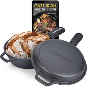 Gietijzeren Combo Cooker - 2 in 1 Braadpan en Pan - 3.5 liter - Gietijzer - 26 cm