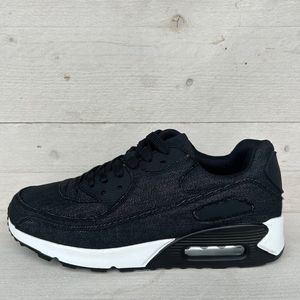 Air sneaker jeans zwart (verkrijgbaar van maat 40 t/m 45) Zwart / 43