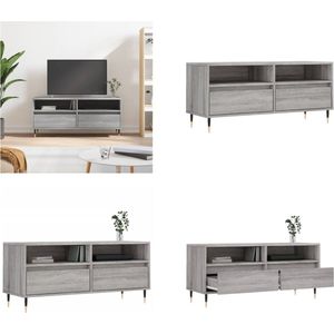 vidaXL Tv-meubel 100x34-5x44-5 cm bewerkt hout grijs sonoma eikenkleur - Tv-meubel - Tv-meubelen - Tv Kast - Opbergkast