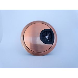Kabeldoorvoer metaal rond 60 mm KOPER, geborsteld.