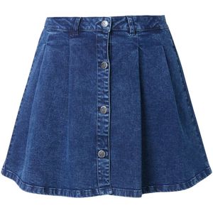 MIAMODA MIAMODA - Dames - Jeans midi-rok A-lijn knoopsluiting - Donkerblauw denim - Maat 50