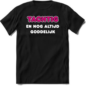 80 Jaar Goddelijk - Feest kado T-Shirt Heren / Dames - Wit / Roze - Perfect Verjaardag Cadeau Shirt - grappige Spreuken, Zinnen en Teksten. Maat M
