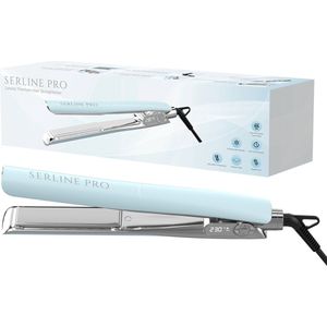 SerlinePro Stijltang – Extra Lange Titanium Platen, Zwevende Platen, Infrarood- & Ionentechnologie, Digitaal Display, Snelle MCH-verwarming (30 s), Tot 230°C, Voor Alle Haartypen, Wereldwijd Voltage