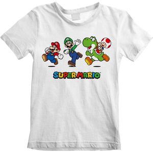 T-Shirt met Korte Mouwen voor kinderen Super Mario Running Pose Wit - 3-4 Jaar