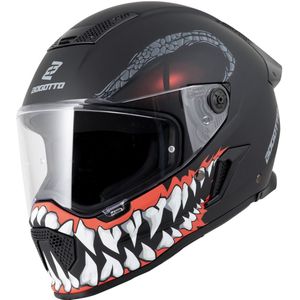 Bogotto Rapto Reptile Mat Zwart Rood Motorhelm - Maat XXL - Helm