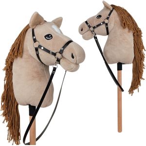 Playwood Hobby Paard, 69 cm met halster , stokpaardje voor hobby horsing, paard om op te rijden voor kinderen zonder geluid