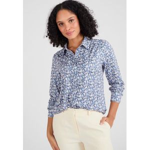 Damart - Overhemdblouse tricot warm - Dames - Blauw - XXL