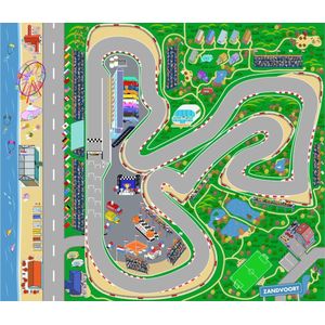 Speelkleed circuit van Zandvoort City-Play - Autokleed - Verkeerskleed - Speelmat Zandvoort - Vloerkleed baby - vloerkleed kinderkamer - Formule 1 Max Zandvoort