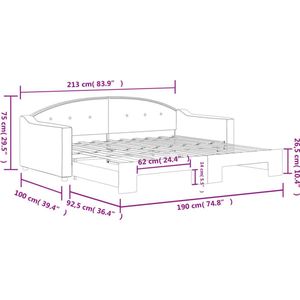 vidaXL Slaapbank met onderschuifbed - 90x190 cm - Lichtgrijs Slaapbank - Tweepersoonsbed - Sofa Bed - Kanapé Lits - Lounge Meubilair