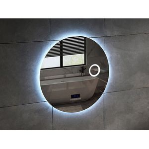 Mawialux LED Spiegel - 80cm - Rond - Verwarming - Digitale Klok - Bluetooth - Mary