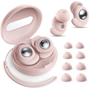 Goodivery ® Oordopjes voor het slapen, ultracomfortabel, herbruikbaar siliconen met ruisonderdrukking en gehoorbescherming | Voor concentratie, reizen- 8.2 x 8.1 x 2.2 cm, Roze