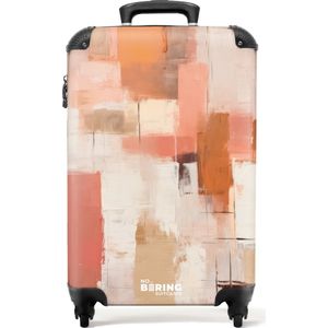 NoBoringSuitcases.com® - Handbagage koffer lichtgewicht - Reiskoffer trolley - Abstracte pastel kleuren - Rolkoffer met wieltjes - Past binnen 55x40x20 en 55x35x20