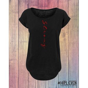 Shirt met lange rug "Strong" Zwart / 3XL (46-48)