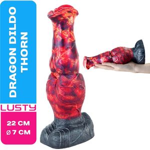 Lusty Dragon Dildo Thorn - 22 x 7 cm - Gemaakt van siliconen - Monster Dildo - Fantasy Dildo - Grote Anaal Dildo - Met Zuignap - Buigzaam Materiaal - XL Dildo - Seksspeeltje - Sex Toy
