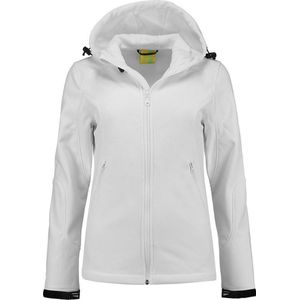 L&S Jas Capuchon Softshell Dames - Vrouwen - Wit - S