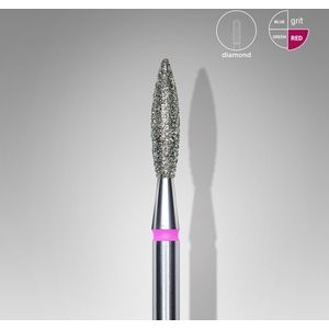STALEKS PRO - Diamond Bit - Vlam - Set voor Nagelfrezen - Rode Ring - Voor Apparatieve Manicure en Pedicure