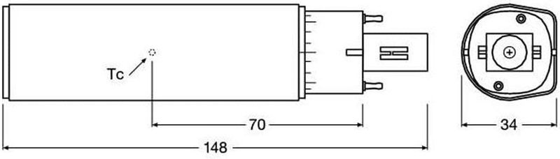 Radium - G24D-1 - LED Lamp - Wit Licht - 6W - 220V - 4000K - 660lm - Niet dimbaar - 148x34mm
