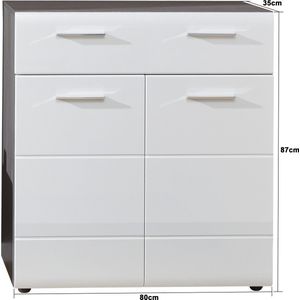 Schoenenkast Line | 80 x 35 x 87 cm | High Glossy White