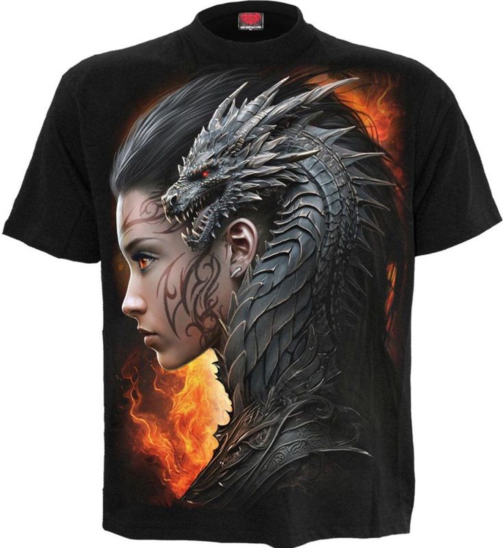 Spiral - Draco Queen - T-shirt - Zwart - Heren